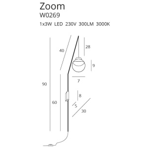 Aplica LED moderna design minimalist ZOOM W0269 MX - Img 2