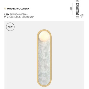 Aplica LED mozaic din sidef natural Capiz Perlamour - Img 8