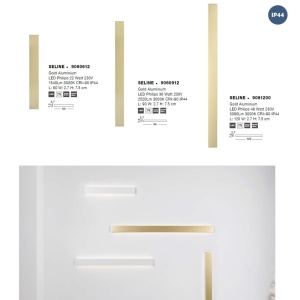 Aplica LED pentru baie cu protectie IP44 SELINE aurie L-90cm 205363 universul-luminii.ro
