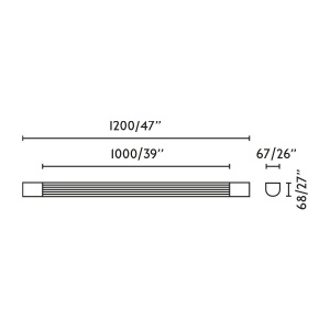 Aplica LED pentru baie IP44 KIVA 1200 negru 18W 2700K - Img 6