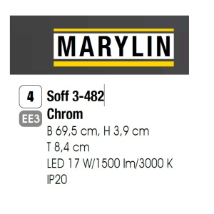 Aplica LED pentru oglinda baie, MARILYN 57cm, crom 94183 universul-luminii.ro