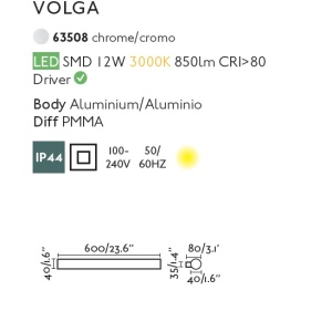 Aplica LED pentru oglinda baie moderna IP44 VOLGA 12W 83083 universul-luminii.ro