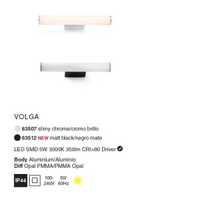 Aplica LED pentru oglinda baie moderna IP44 VOLGA 5W 63512 89783 universul-luminii.ro