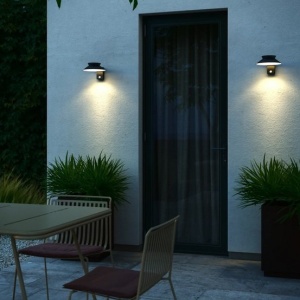 Aplica LED solara de exterior cu senzor de miscare IP44 Justina negru 130523 universul-luminii.ro