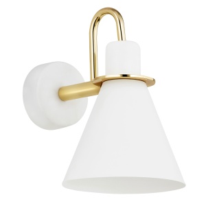 Aplica moderna design retro Beverly alb/auriu - Img 1