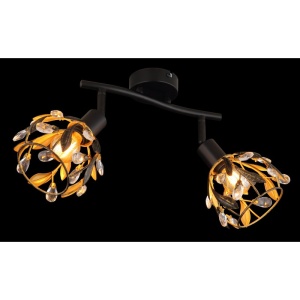 Aplica neagra din metal cu 2 spoturi MIKA 248063 universul-luminii.ro