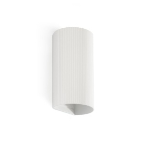 Aplica perete aluminiu striat alb, 2xGU10, SOLE round