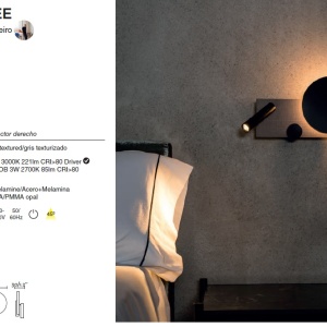Aplica perete ambientala cu reader LED KLEE dreapta 20065 89753 universul-luminii.ro