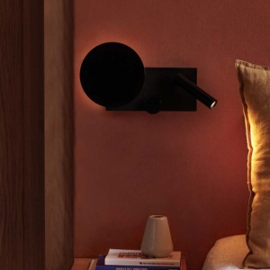Aplica perete ambientala cu reader LED KLEE negru stanga 235383 universul-luminii.ro