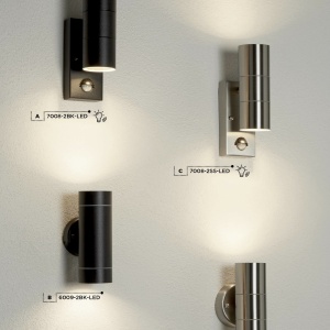 Aplica perete exterior cu senzor de miscare Up and Down 7008-2BK-LED SRT 61513 universul-luminii.ro
