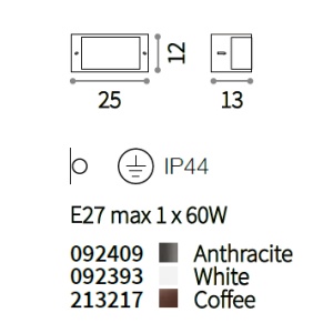 Aplica perete exterior design modern IP44 REX-1 AP1 WHITE 092393 66303 universul-luminii.ro