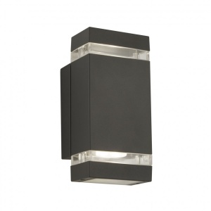 Aplica perete exterior IP44 Up and Down Sheffield gri inchis