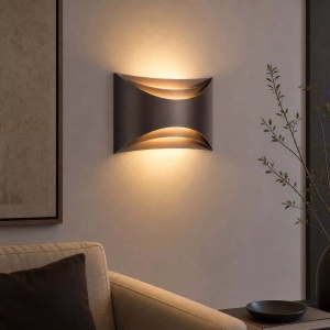 Aplica perete iluminat ambiental sus si jos Leon LED, Bronze