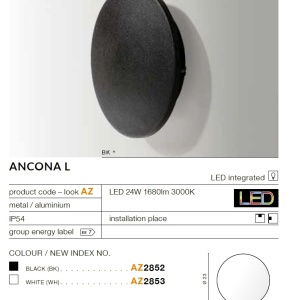 Aplica perete LED ambientala IP54 ANCONA L neagra - Img 5