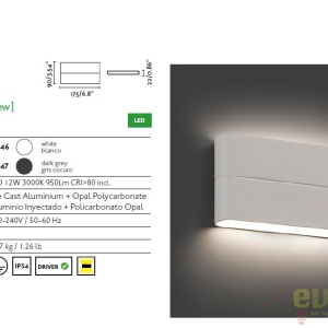 APLICA PERETE LED DE EXTERIOR ADAY-2 NEAGRA 70647 47383 universul-luminii.ro