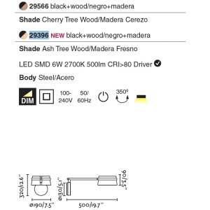 Aplica perete LED dimabila design deosebit LOOP frasin 29396 60273 universul-luminii.ro