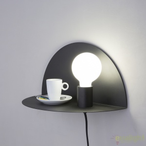 Aplica perete moderna cu raft NIT neagra dreapta 01006 44203 universul-luminii.ro