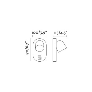 Aplica perete moderna cu USB charger CORB alba 40135 195033 universul-luminii.ro