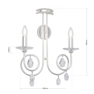 Aplica perete stil clasic cu cristale Swarovski Giada argintiu mat 181423 universul-luminii.ro