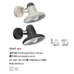 Aplica perete stil clasic Industrial SNAP gri inchis 57403 89913 universul-luminii.ro