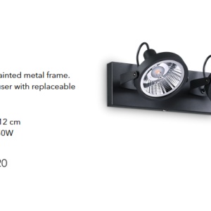 Aplica/ Plafoniera design modern GLIM PL2 NERO 200248 54633 universul-luminii.ro