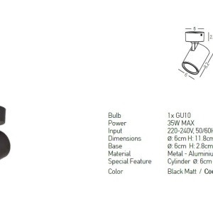 Aplica Spot aplicat GU10 LED Minimal negru 155083 universul-luminii.ro