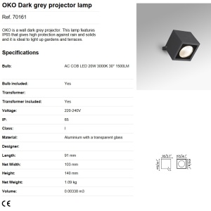 Aplica tip Proiector LED de exterior IP65 OKO 82013 universul-luminii.ro