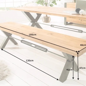 Banca Design Industrial Thor 180cm stejar salbatic - Img 3