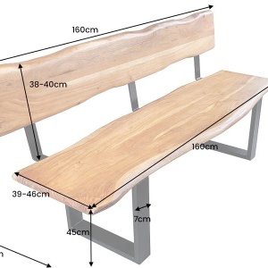 Banca design industrial vintage Mammut 160cm, salcam A-46153 VC - Img 9