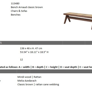Banca design vintage LUX Arnaud, lemn maro 113480 HZ - Img 5