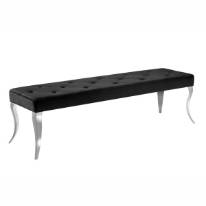 Banca eleganta Modern Barock 170cm, negru / argintiu