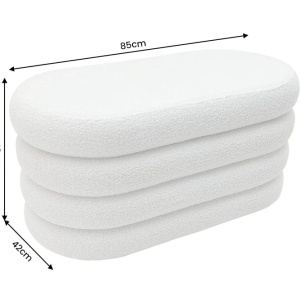 Bancheta cu spatiu de depozitare, VOGUE 85cm boucle alb - Img 3