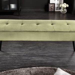 Bancheta tapitata design modern Boutique 100cm, verde masliniu - Img 5