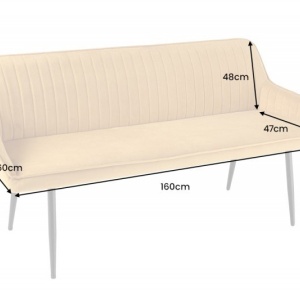 Bancheta tapitata design modern Turin 160cm, catifea galbena - Img 6