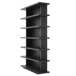 Biblioteca moderna design LUX Malibu furnir gri carbune - Img 5