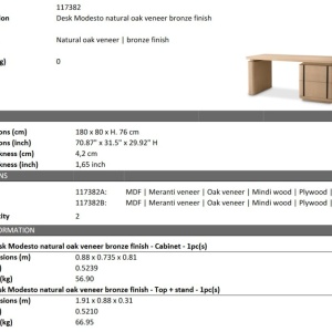 Birou design LUX Modesto, Natural oak - Img 2