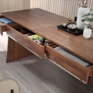 Birou elegant design LUX furnir de nuc Office Walnut - Img 7