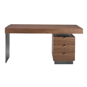 Birou elegant design LUX furnir de nuc si otel Office Walnut - Img 3
