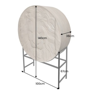 Bufet Elegant din Lemn de Mango, Albit, LION 140cm 3D - Img 2