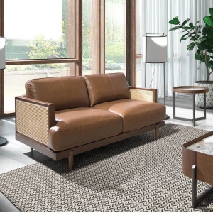 Canapea 2 locuri design elegant LUX Brown leather