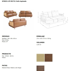 Canapea 2 locuri design elegant LUX Brown leather - Img 8