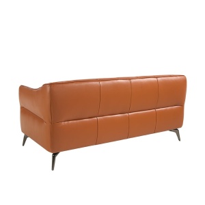Canapea 2 locuri din piele naturala capitonata Cowhide leather brown - Img 5
