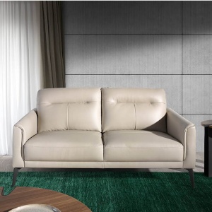 Canapea 2 locuri eleganta, design italian Cowhide leather taupe grey