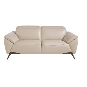 Canapea 2 locuri eleganta, design italian Cowhide leather taupe grey - Img 10
