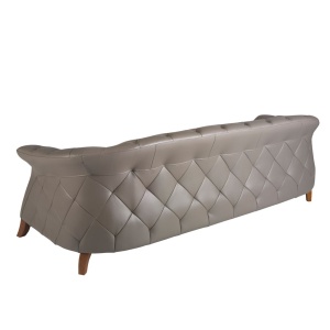 Canapea 3 locuri design LUX Chester Grey Leather - Img 3