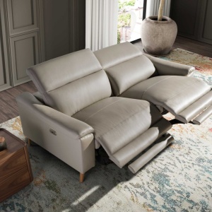 Canapea 3 locuri eleganta, design LUX cu functia relax Cowhide taupe grey - Img 7