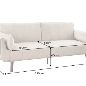Canapea extensibila DIVANI 220cm catifea champagne beige - Img 9