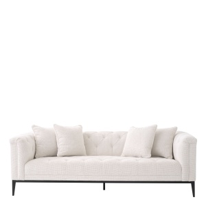 Canapea fixa design LUX cu aspect Chesterfield Cesare, lyssa off-white - Img 2