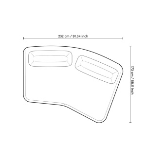 Canapea fixa design LUX din 2 module Residenza, Lyssa sand - Img 9