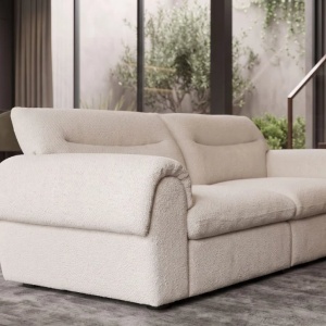 Canapea mare SIXTH SENSE 210cm cu 3 locuri, material boucle bej - Img 6